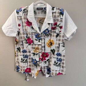Cabrais—Floral Button-Up Blouse